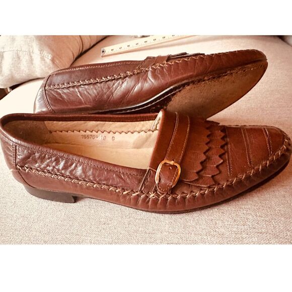 Giorgio Brutini VTG Preppy Tailored Leather Dressy Brown Loafers Men Shoes 10 main image 4